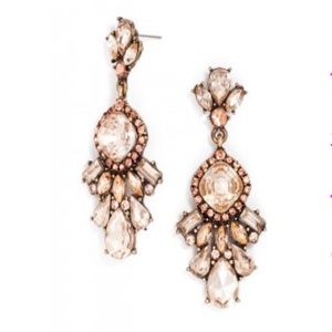 Pink Crystal Gem Spray Drop earrings by BaubleBar